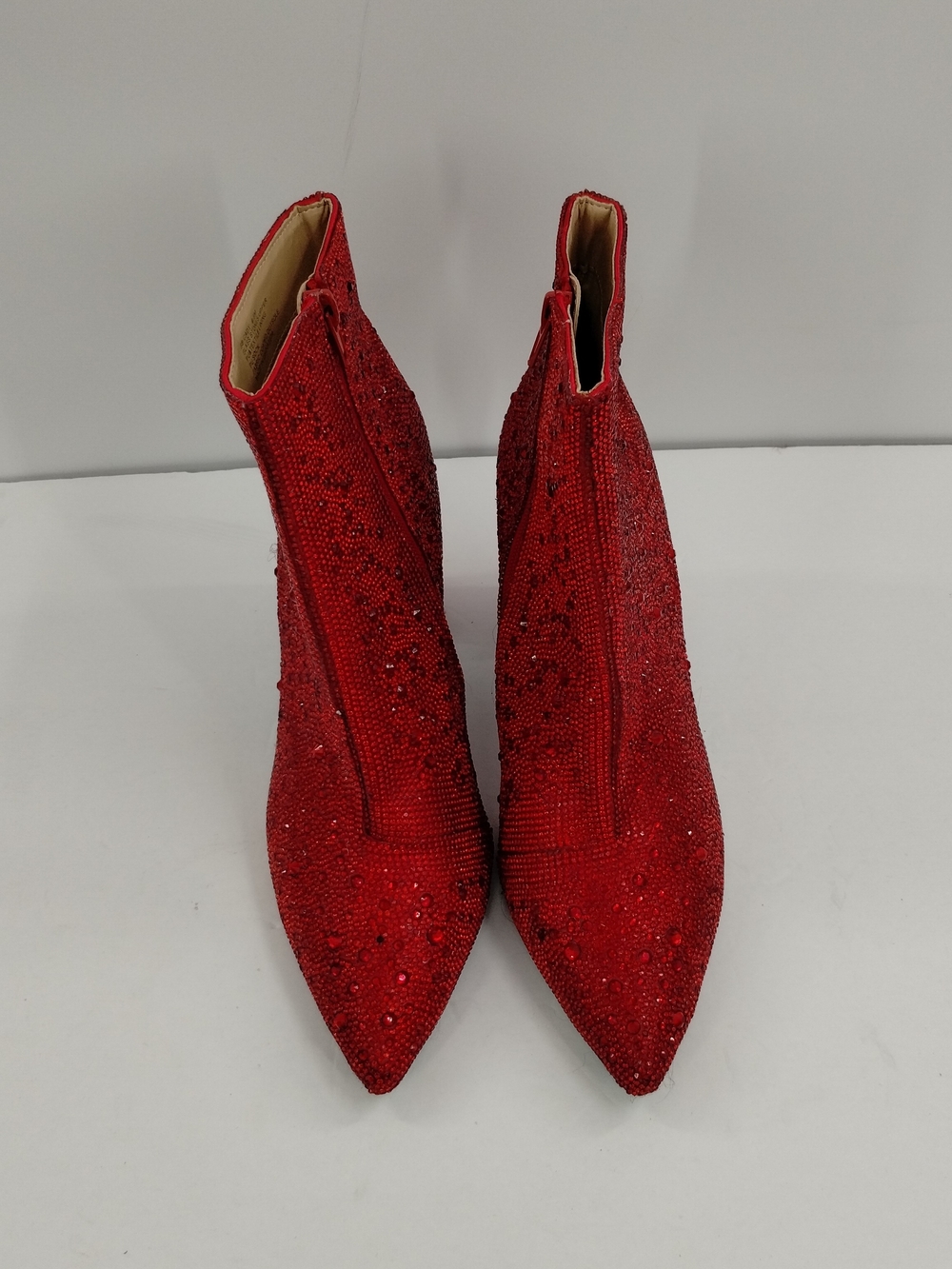 Betsey Johnson Red Rhinestone Cady Ankle Boots